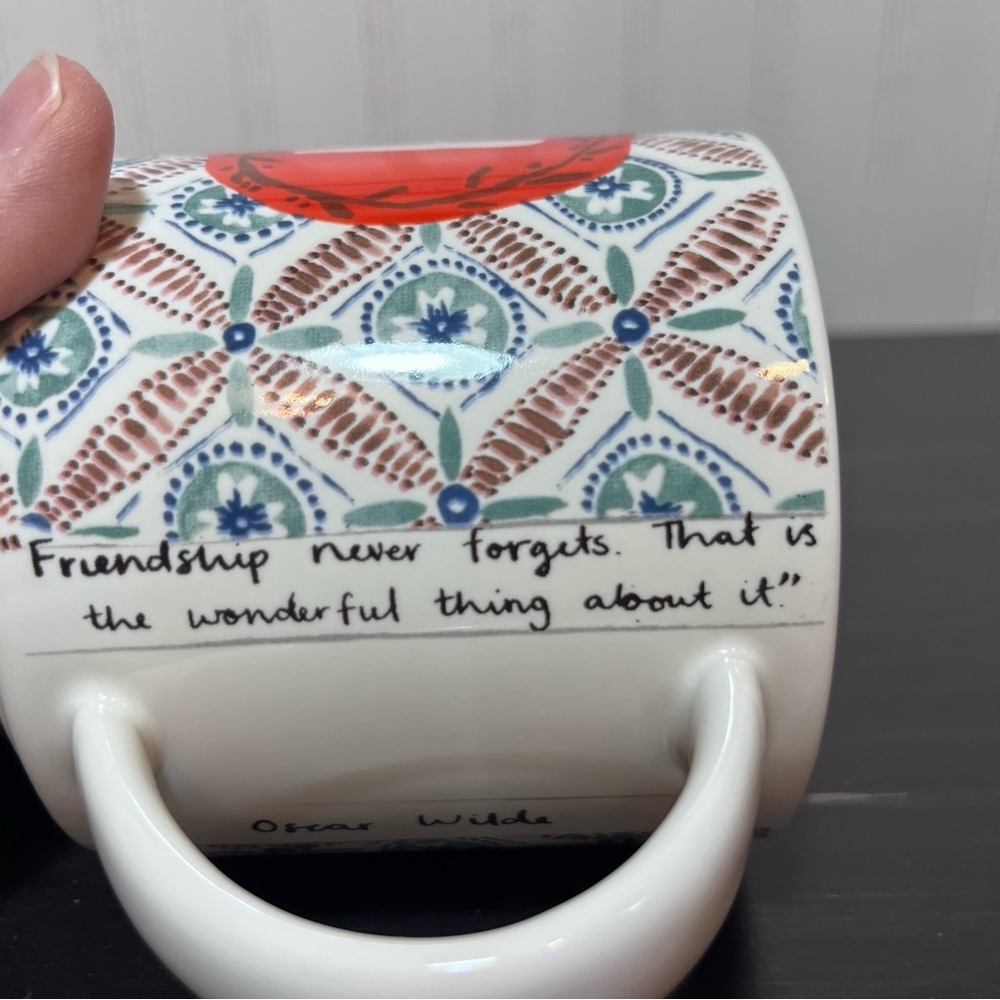 Anthropologie Monogram H Mug Oscar Wilde Quote Quill & Quaver Pattern Initial”H” - Picture 7 of 12